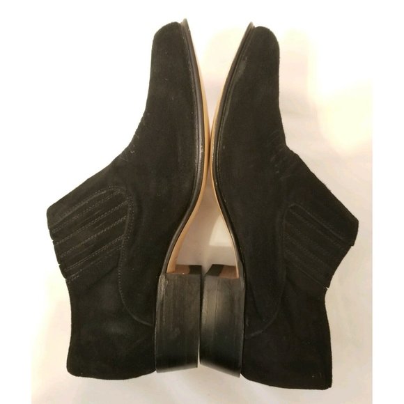 Anthropologie Chamula Choclo Ante Negro Black Suede Western Booties Womens 6 - Picture 4 of 6